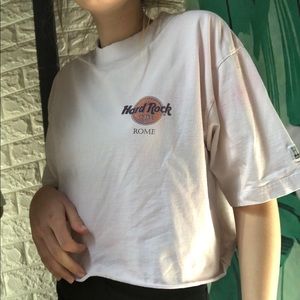 Cropped Hard Rock Rome tee